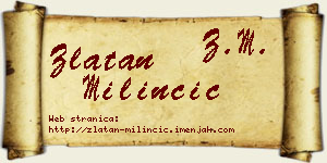 Zlatan Milinčić vizit kartica